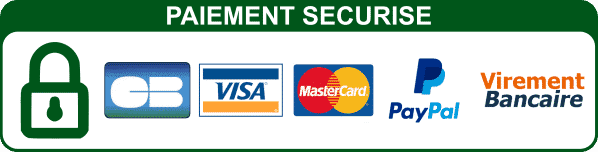 Paiement sécurisé : CB, Visa, Mastercard, PayPal et virement bancaire