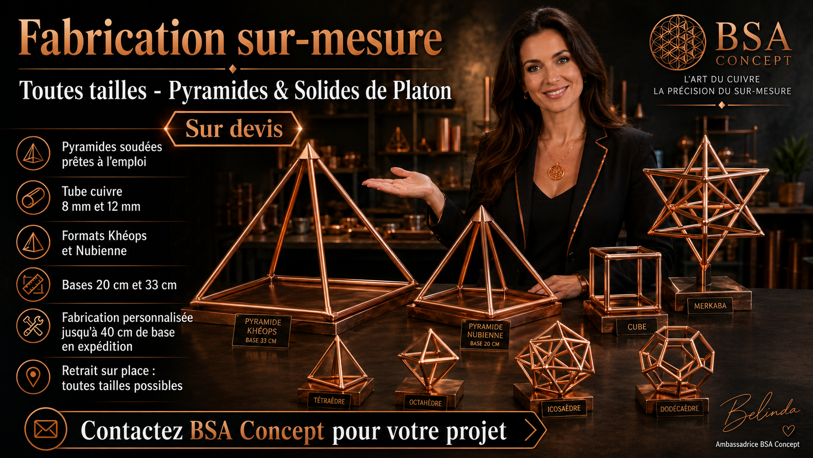 Pyramides et solides de Platon sur mesure